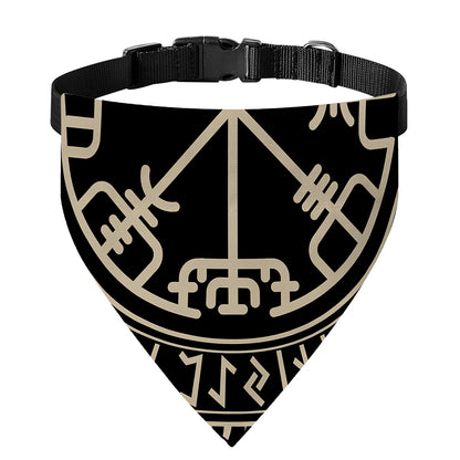 Viking Vegvisir Print Over The Collar Dog Bandana