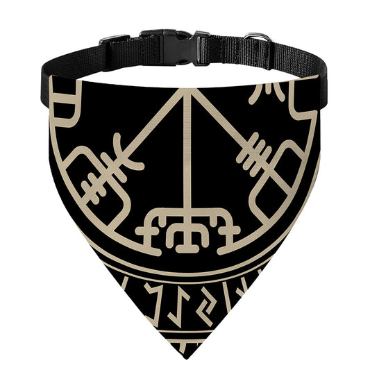 Viking Vegvisir Print Over The Collar Dog Bandana