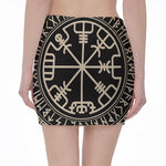 Viking Vegvisir Print Pencil Mini Skirt