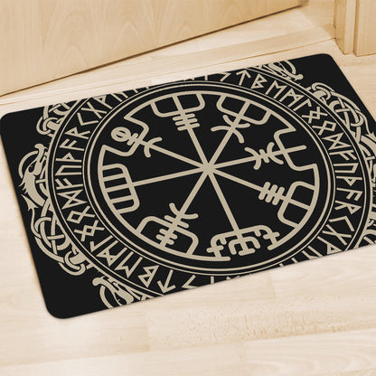 Viking Vegvisir Print Polyester Doormat