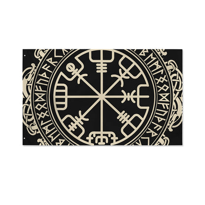 Viking Vegvisir Print Polyester Flag