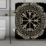 Viking Vegvisir Print Polyester Shower Curtain