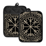 Viking Vegvisir Print Pot Holders With Pocket