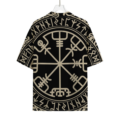 Viking Vegvisir Print Rayon Hawaiian Shirt