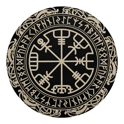 Viking Vegvisir Print Round Blanket