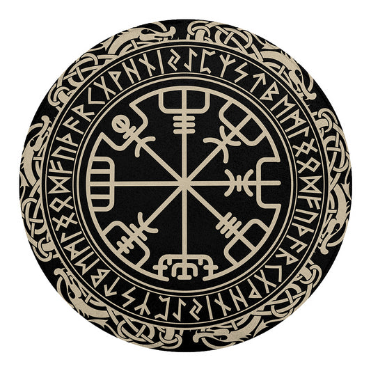 Viking Vegvisir Print Round Blanket