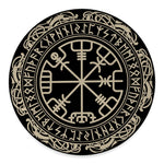 Viking Vegvisir Print Round Floor Mat