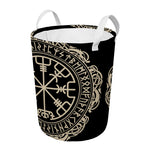 Viking Vegvisir Print Round Laundry Basket