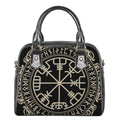 Viking Vegvisir Print Shoulder Handbag