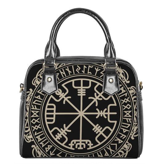 Viking Vegvisir Print Shoulder Handbag