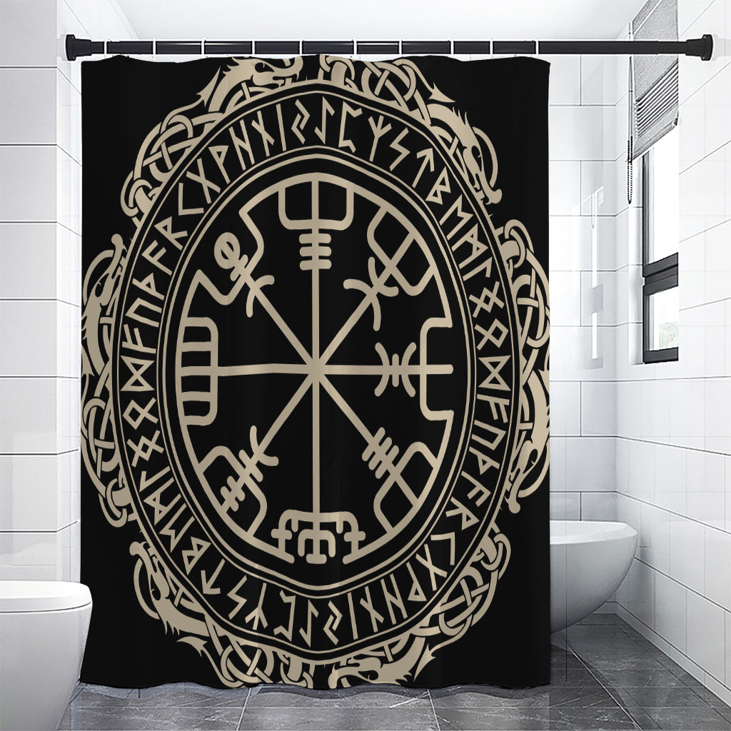 Viking Vegvisir Print Shower Curtain