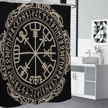 Viking Vegvisir Print Shower Curtain