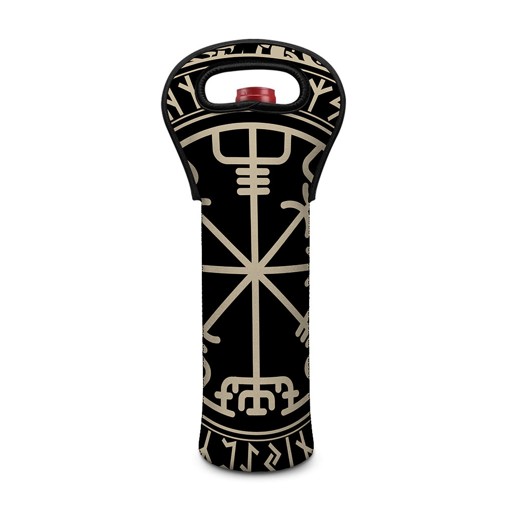 Viking Vegvisir Print Single Neoprene Wine Tote