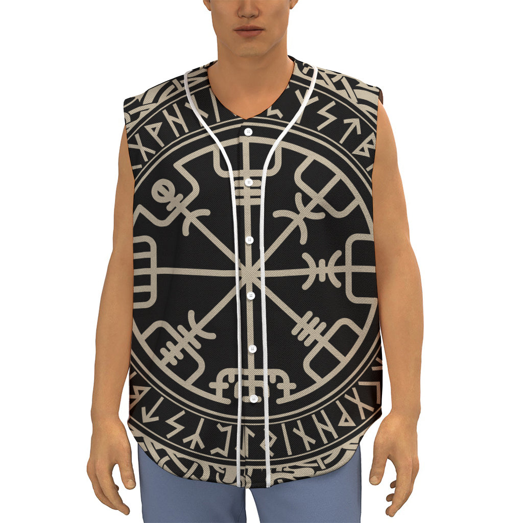 Viking Vegvisir Print Sleeveless Baseball Jersey