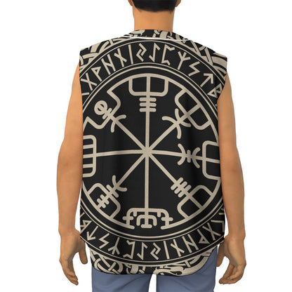 Viking Vegvisir Print Sleeveless Baseball Jersey