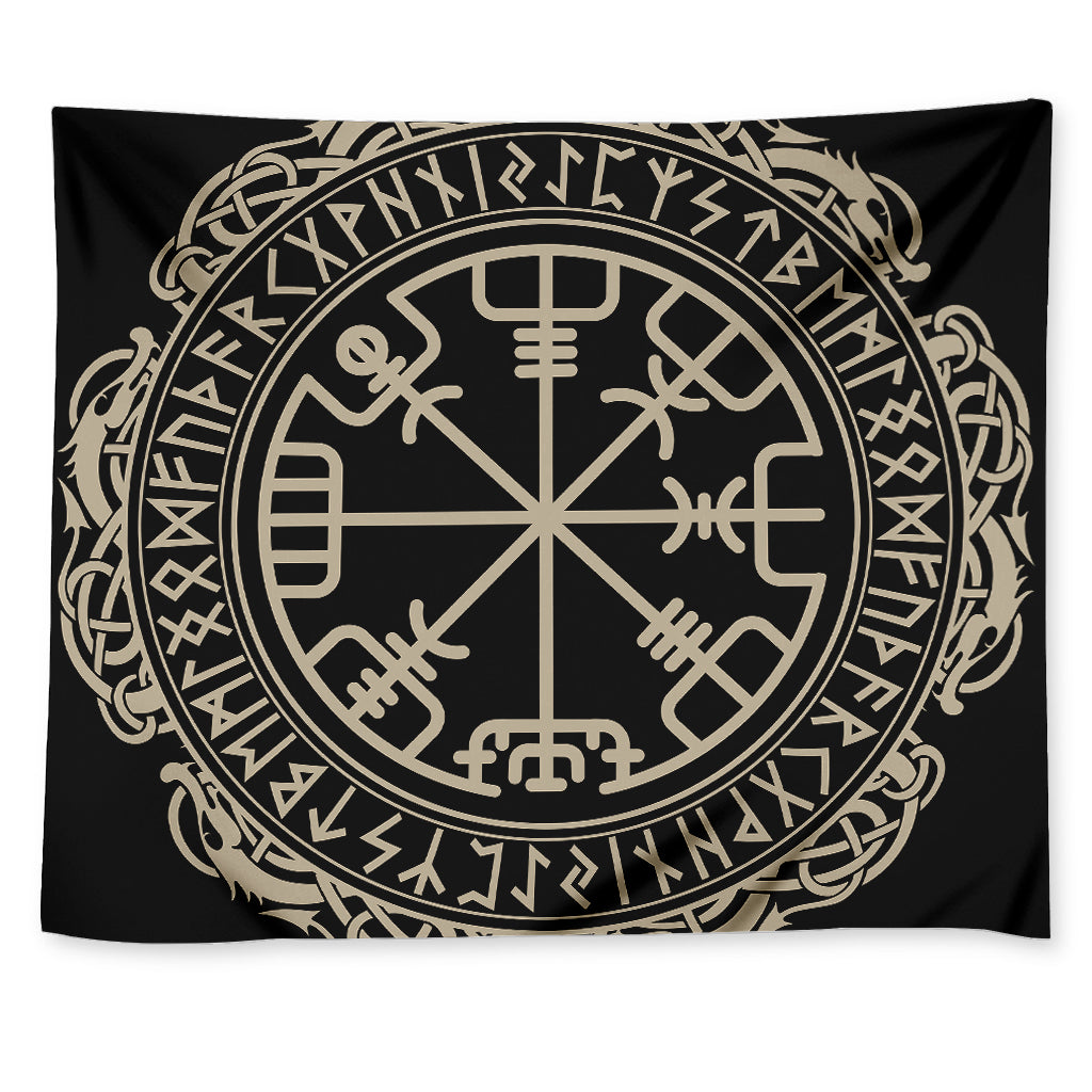 Viking Vegvisir Print Tapestry