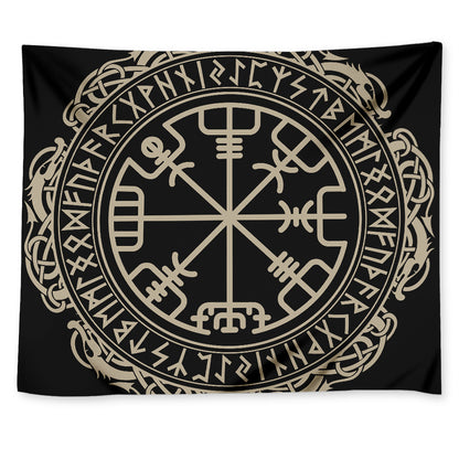 Viking Vegvisir Print Tapestry