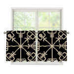 Viking Vegvisir Print Tier Curtains