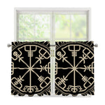 Viking Vegvisir Print Tier Curtains