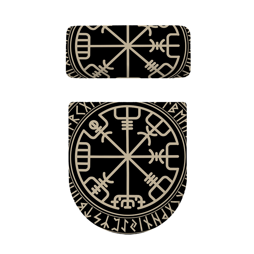 Viking Vegvisir Print Toilet Lid And Tank Cover Set