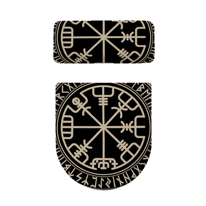Viking Vegvisir Print Toilet Lid And Tank Cover Set