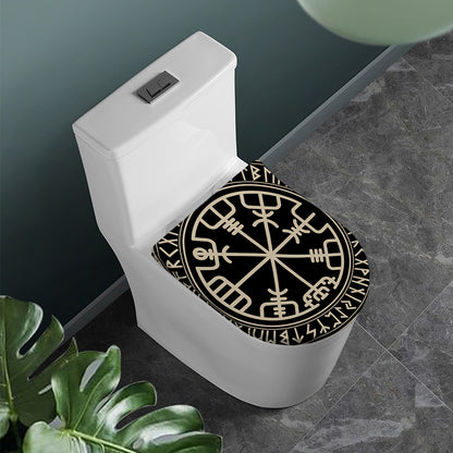 Viking Vegvisir Print Toilet Lid Cover