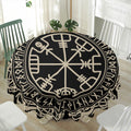 Viking Vegvisir Print Waterproof Round Tablecloth