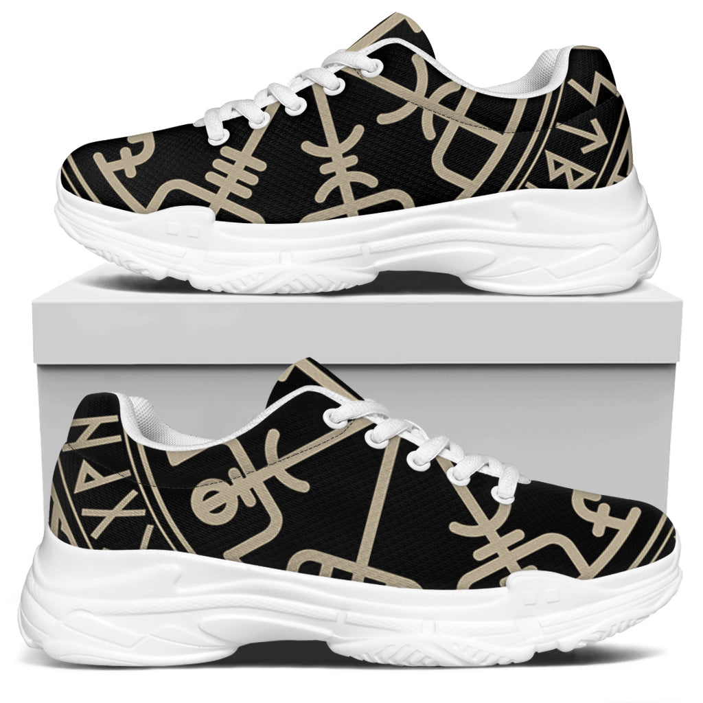 Viking Vegvisir Print White Chunky Shoes