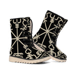 Viking Vegvisir Print Winter Boots