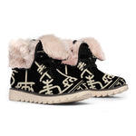 Viking Vegvisir Print Winter Boots