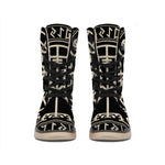 Viking Vegvisir Print Winter Boots