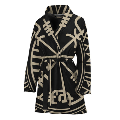 Viking Vegvisir Print Women's Bathrobe
