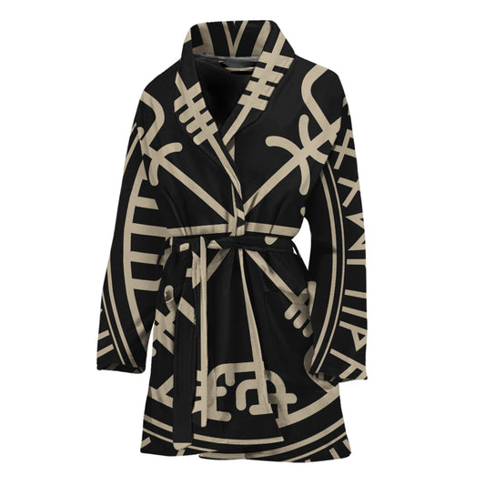 Viking Vegvisir Print Women's Bathrobe