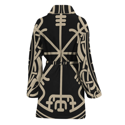 Viking Vegvisir Print Women's Bathrobe