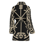 Viking Vegvisir Print Women's Bathrobe