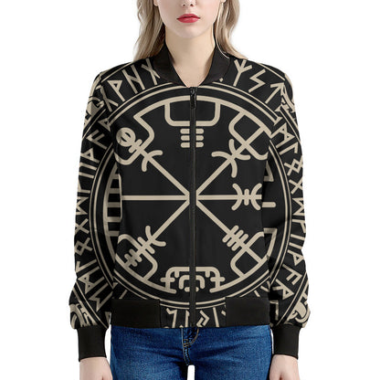 Viking Vegvisir Print Women's Bomber Jacket