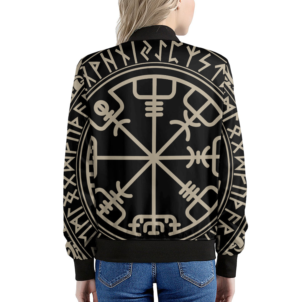 Viking Vegvisir Print Women's Bomber Jacket