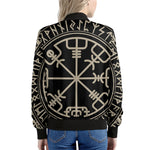Viking Vegvisir Print Women's Bomber Jacket