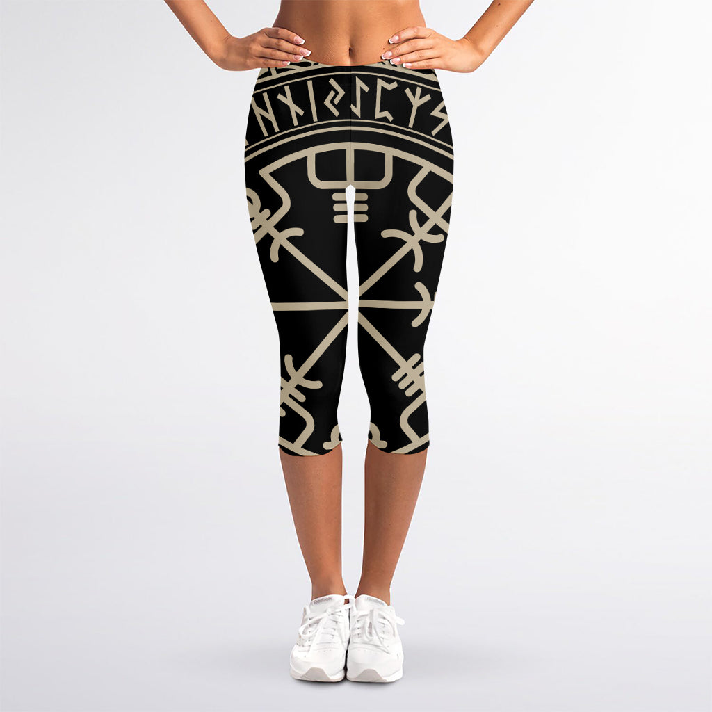 Viking Vegvisir Print Women's Capri Leggings