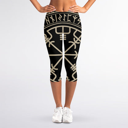 Viking Vegvisir Print Women's Capri Leggings