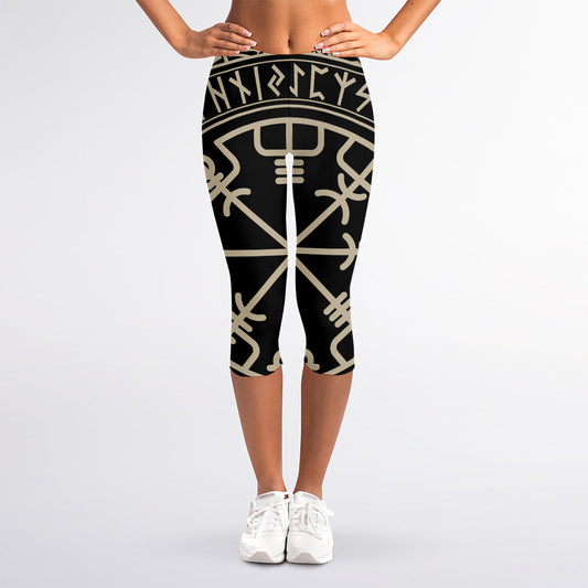 Viking Vegvisir Print Women's Capri Leggings