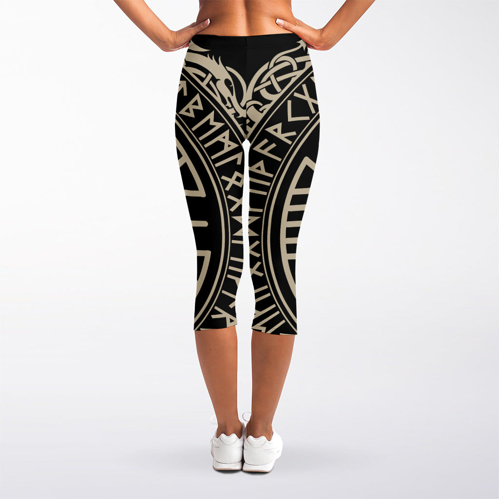 Viking Vegvisir Print Women's Capri Leggings