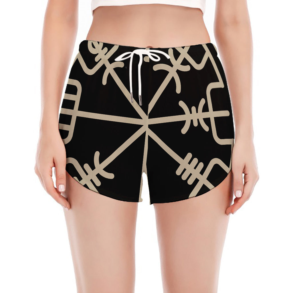 Viking Vegvisir Print Women's Split Running Shorts