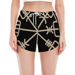 Viking Vegvisir Print Women's Split Running Shorts