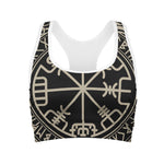Viking Vegvisir Print Women's Sports Bra