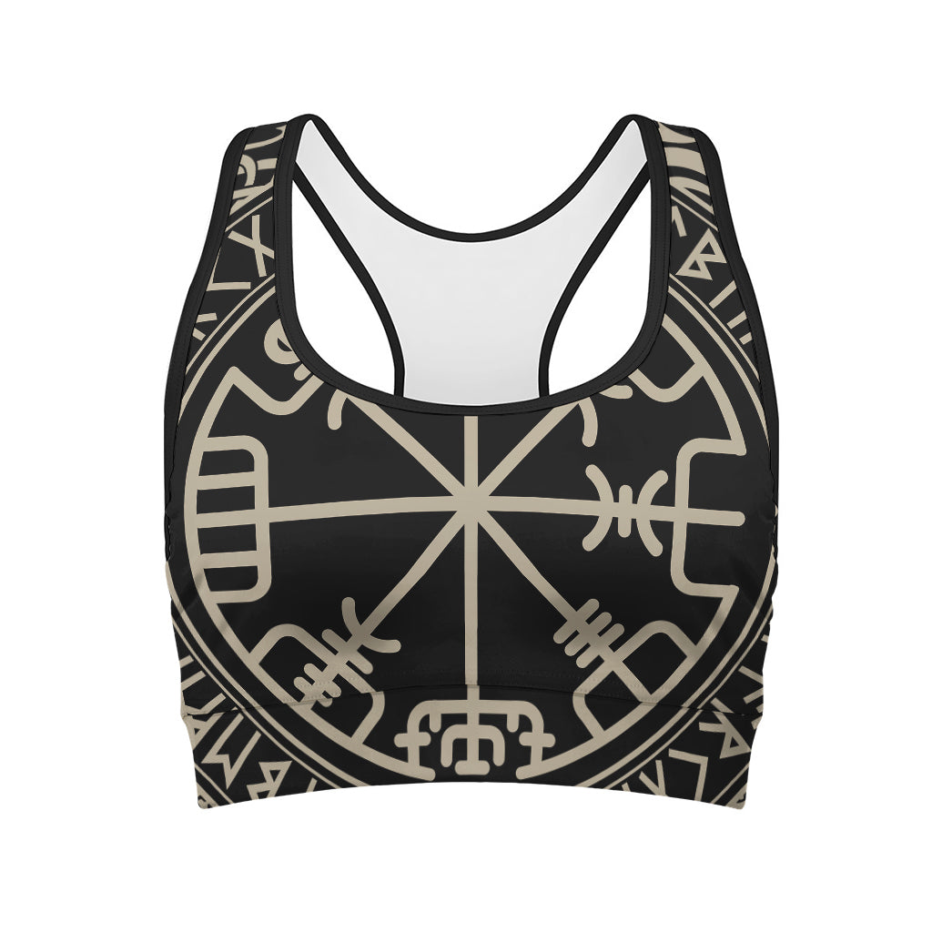 Viking Vegvisir Print Women's Sports Bra