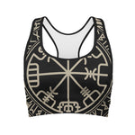 Viking Vegvisir Print Women's Sports Bra