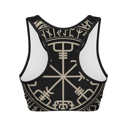Viking Vegvisir Print Women's Sports Bra