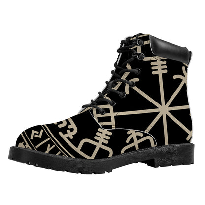 Viking Vegvisir Print Work Boots