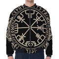 Viking Vegvisir Print Zip Sleeve Bomber Jacket